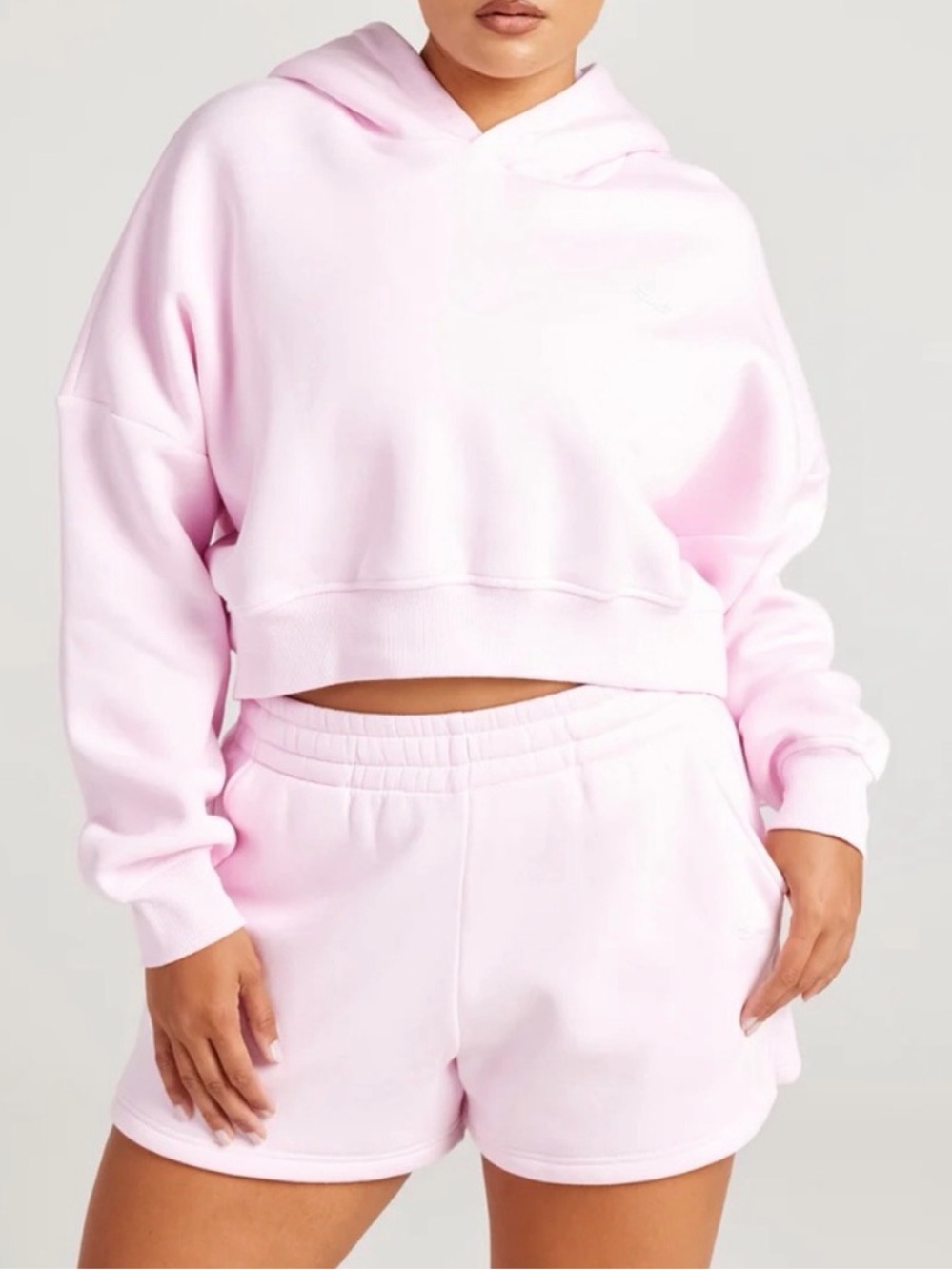SET - elite eleven pink cropped hoodie & sweat shorts